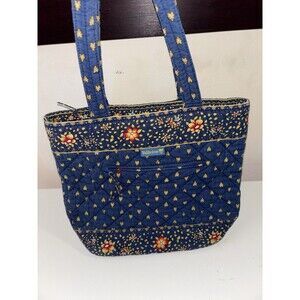 Vintage Valdrome Quilted Blue Bag Made In France Multicolored Double Straps